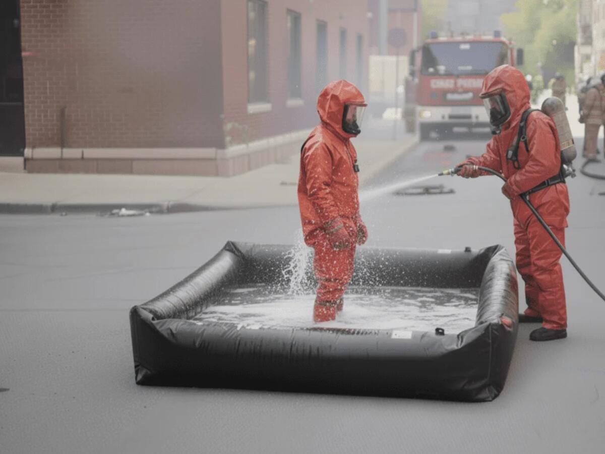 Decontamination of people on a mat