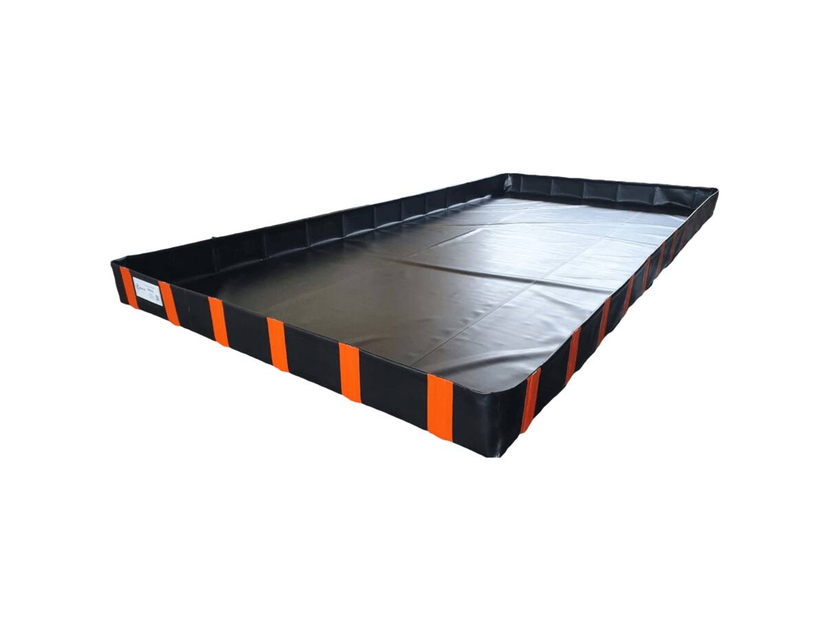 Empty spill tray with raised edges