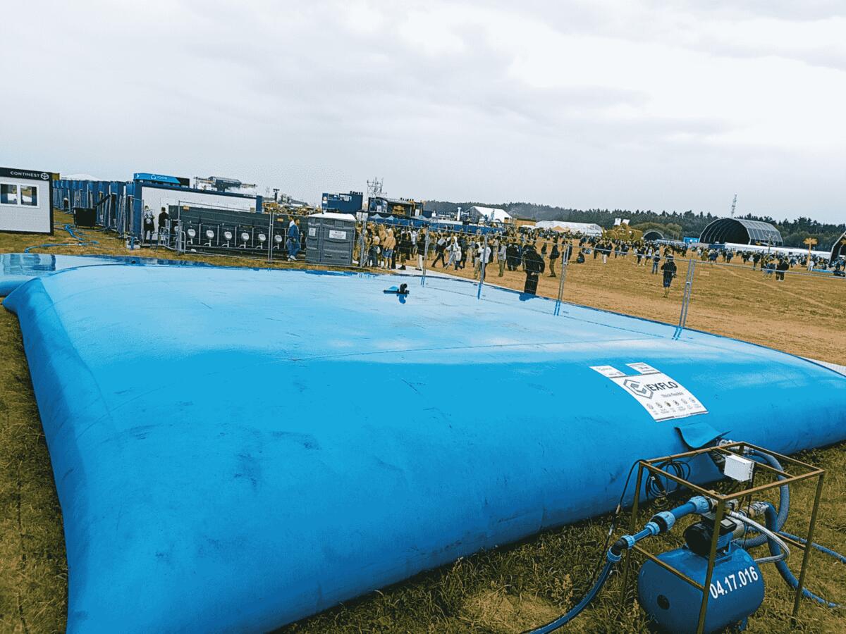 Drinking water tank on site