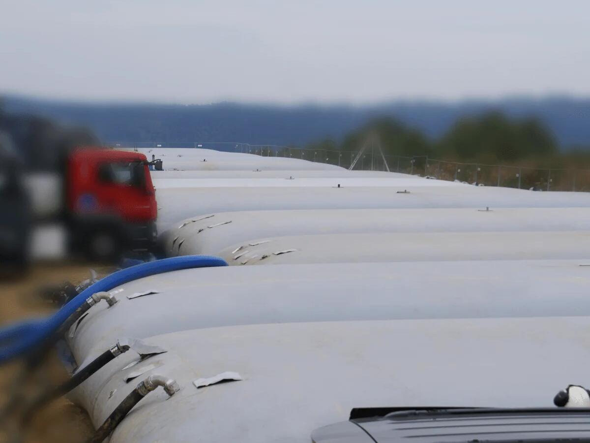 Waste water tank on site